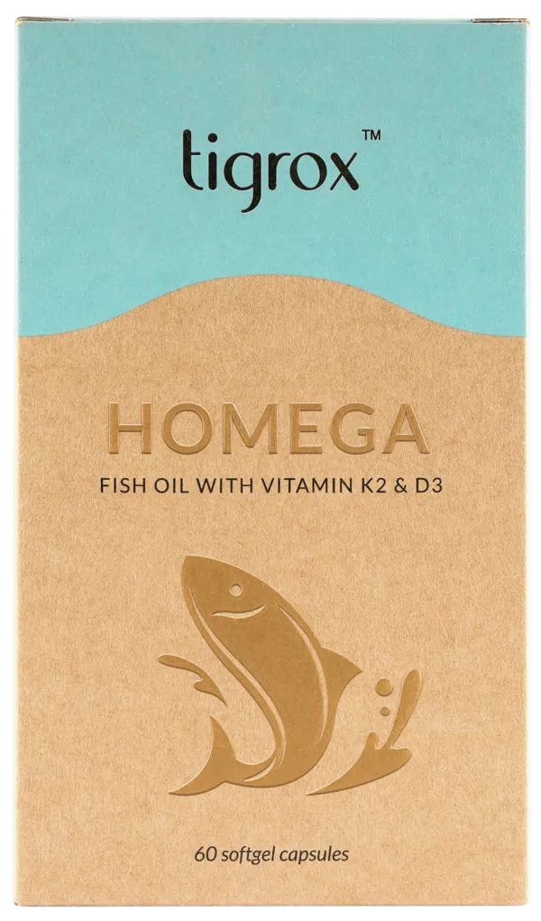 Homega 魚油王包裝正面 — Fish Oil with Vitamin K2 & D3
